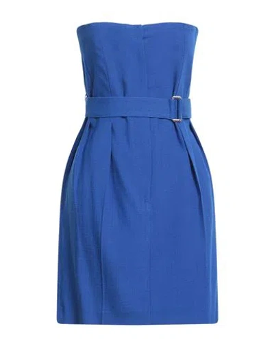 Victoria Beckham Woman Mini Dress Bright Blue Size 4 Viscose, Elastane