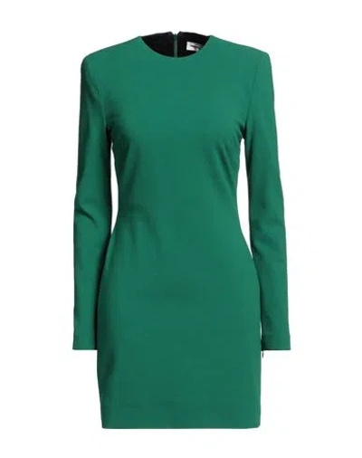 Victoria Beckham Woman Mini Dress Emerald Green Size 0 Virgin Wool, Polyamide, Elastane