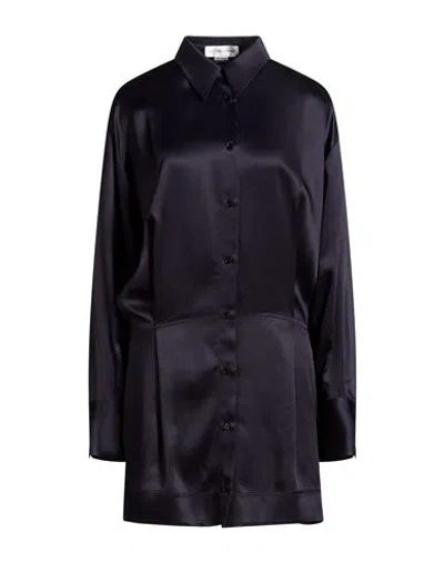 Victoria Beckham Woman Mini Dress Midnight Blue Size 10 Acetate, Viscose