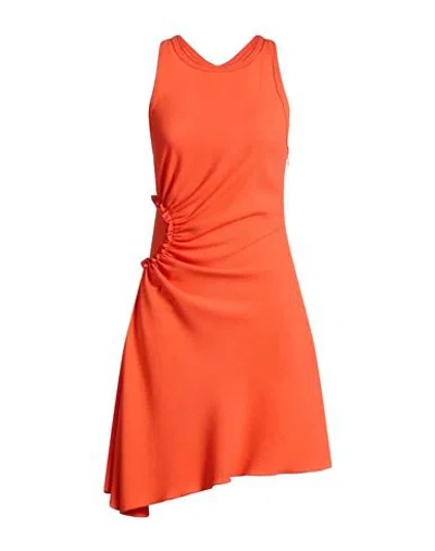 Victoria Beckham Woman Mini Dress Orange Size 2 Viscose, Virgin Wool