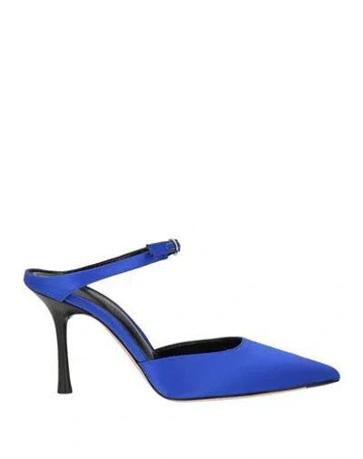 Victoria Beckham Woman Mules & Clogs Blue Size 6 Textile Fibers