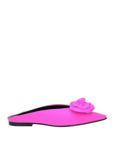 Victoria Beckham Woman Mules & Clogs Fuchsia Size 8 Lycra In Pink