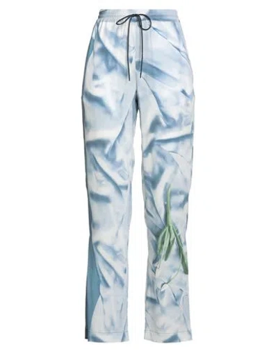 VICTORIA BECKHAM VICTORIA BECKHAM WOMAN PANTS LIGHT BLUE SIZE 10 SILK
