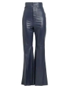 Victoria Beckham Woman Pants Navy Size 6 Leather In Blue