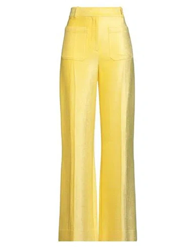 Victoria Beckham Woman Pants Yellow Size 6 Viscose, Cotton, Modal