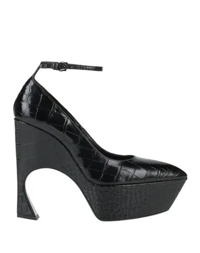 Victoria Beckham Leather Platform Pumps In Black