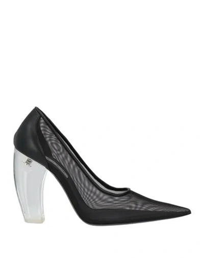 Victoria Beckham Woman Pumps Black Size 6 Leather, Textile Fibers