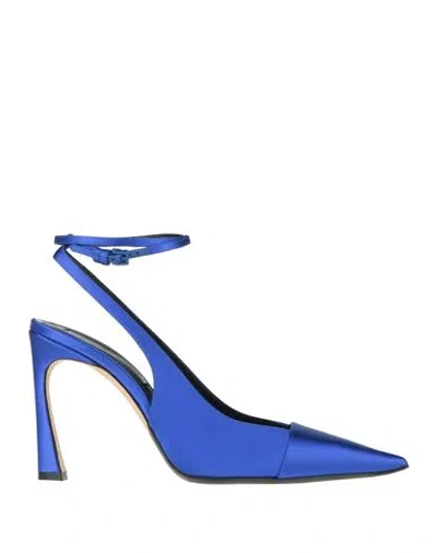 Victoria Beckham Woman Pumps Bright Blue Size 7 Textile Fibers