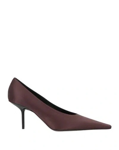 Victoria Beckham Woman Pumps Dark Brown Size 8 Textile Fibers