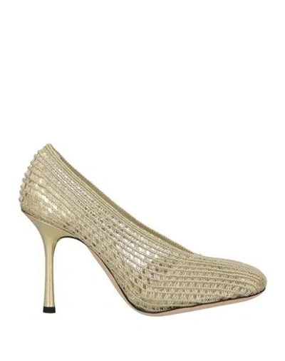 Victoria Beckham Woman Pumps Platinum Size 8 Textile Fibers In Grey