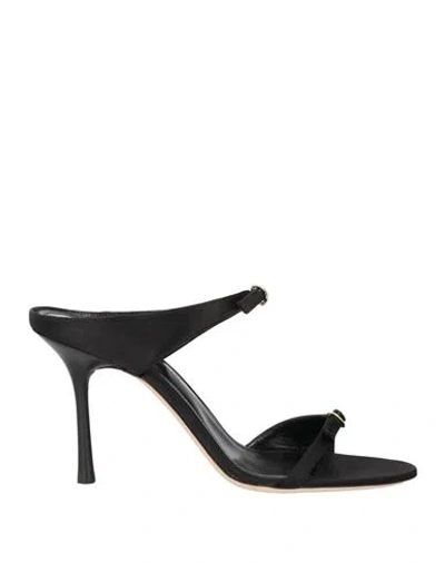Victoria Beckham Woman Sandals Black Size 7 Textile Fibers