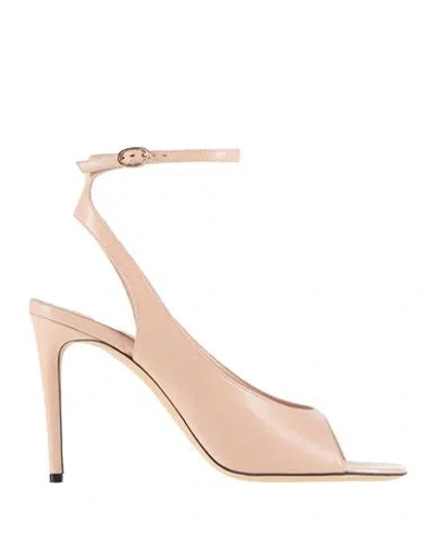 Victoria Beckham Woman Sandals Blush Size 6.5 Leather In Gold