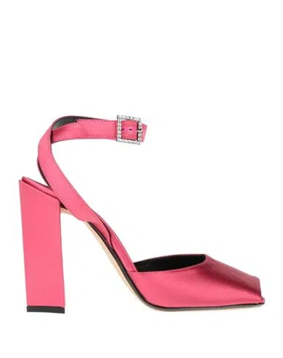 Victoria Beckham Woman Sandals Fuchsia Size 7 Textile Fibers In Pink