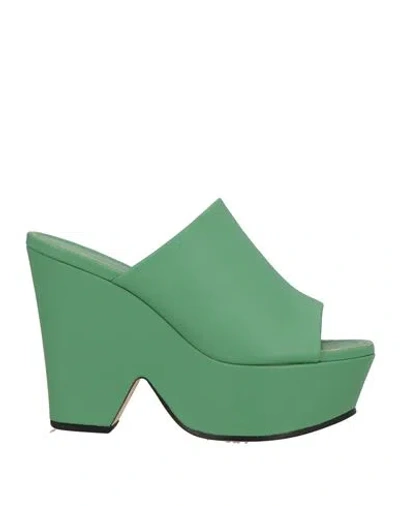 Victoria Beckham Woman Sandals Green Size 8 Leather