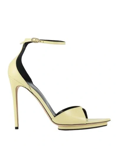 Victoria Beckham Woman Sandals Pastel Yellow Size 8 Leather In Multi