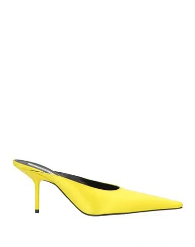 Victoria Beckham Woman Sandals Yellow Size 8 Textile Fibers