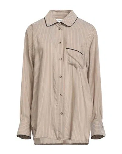 Victoria Beckham Woman Shirt Beige Size 6 Viscose, Silk In Brown