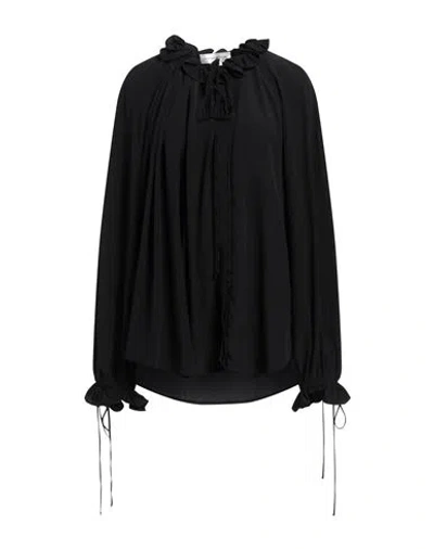 Victoria Beckham Woman Shirt Black Size 6 Silk, Polyester In Black