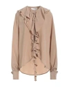 Victoria Beckham Ruffled Silk Crepe De Chine Blouse In Pink