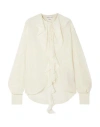 Victoria Beckham Woman Shirt Ivory Size 6 Silk, Polyester In White