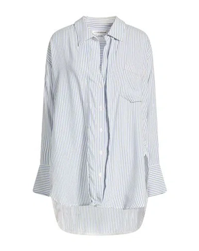 Victoria Beckham Striped Woven Shirt In Blue