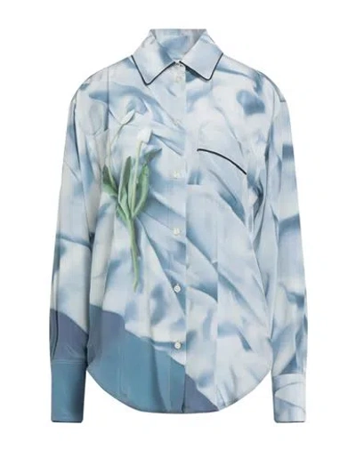 Victoria Beckham Woman Shirt Light Blue Size 8 Silk