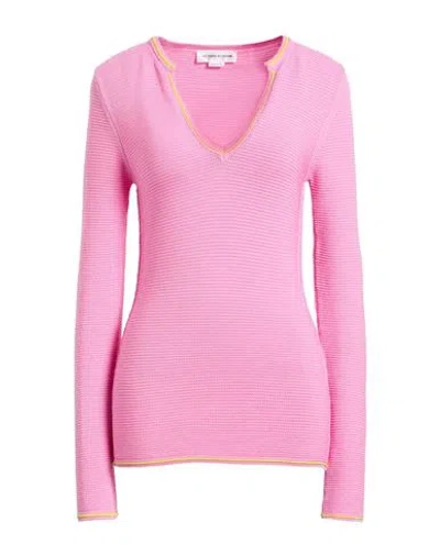 Victoria Beckham Woman Sweater Pink Size L Cotton, Polyamide, Elastane