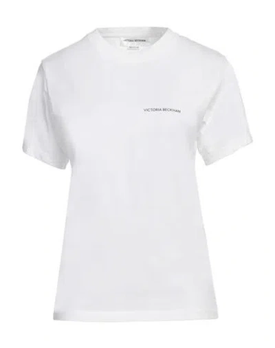 VICTORIA BECKHAM VICTORIA BECKHAM WOMAN T-SHIRT WHITE SIZE S ORGANIC COTTON, ELASTANE