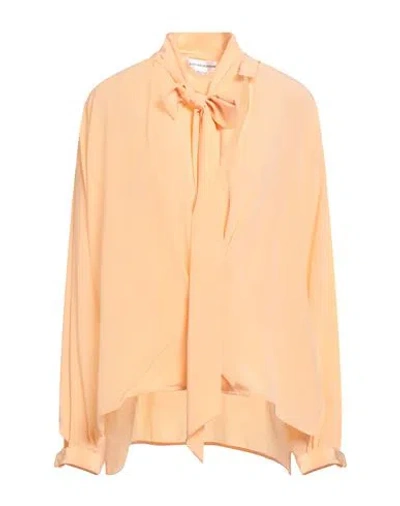 Victoria Beckham Woman Top Apricot Size 6 Silk, Polyester