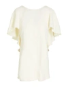 Victoria Beckham Woman Top Cream Size 4 Viscose, Acetate, Elastane In White