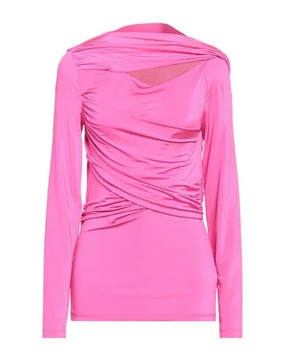 Victoria Beckham Woman Top Fuchsia Size L Polyester, Elastane In Pink