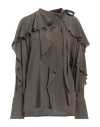 Victoria Beckham Woman Top Military Green Size 10 Silk, Milk Protein Fiber, Brass