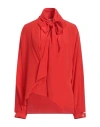 Victoria Beckham Tie-detailed Silk Crepe De Chine Blouse In Red