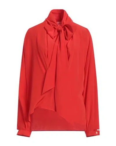 VICTORIA BECKHAM VICTORIA BECKHAM WOMAN TOP RED SIZE 2 SILK, POLYESTER