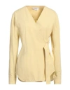 Shop Victoria Beckham Woman Top Yellow Size 6 Organic Cotton, Cotton, Elastane, Polyester, Zamak
