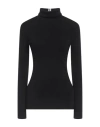 Victoria Beckham Woman Turtleneck Black Size M Merino Wool, Polyester In Black
