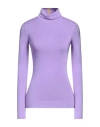 Victoria Beckham Woman Turtleneck Lilac Size M Merino Wool, Polyester In Purple