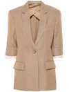Victoria Beckham Virgin Wool Jacket In Brown