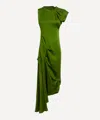 Victoria Beckham Draped Sleeveless Midi Dress With Asymmetric Detailing