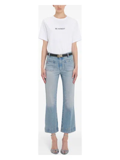 Victoria Beckham Women's Alina Flared Denim Jean Pants In Palebluew