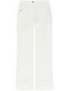 Victoria Beckham Flared High-waist Jeans With Subtle Logo Detail In White