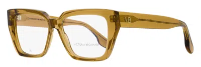 VICTORIA BECKHAM WOMEN'S ANGULAR RECTANGLE EYEGLASSES VB2648 203 TRANSPARENT BROWN 54MM