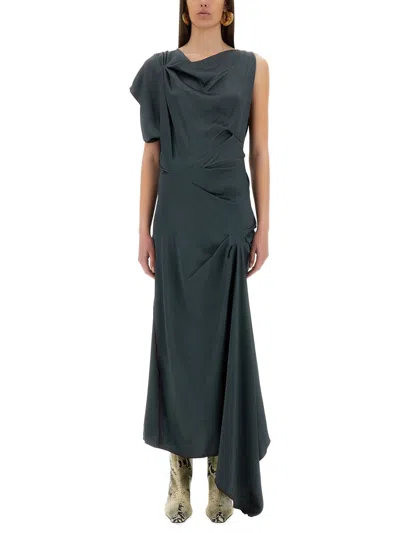 Victoria Beckham Women Asymmetrical Draped Midi Dress