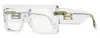 Victoria Beckham Women's B-monogram Rectangle Sunglasses Vb677s 909 Crystal Clear 51mm In Gray