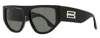 Victoria Beckham Grey Square Ladies Sunglasses Vb677s 001 51 In Black