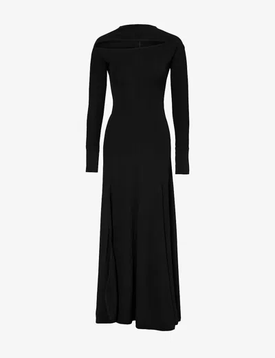 Victoria Beckham Womens Black Cut-out Stretch-woven Maxi Dress
