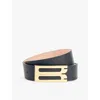 Victoria Beckham Dorian Regular Frame Smooth Calf Leather Belt In Black