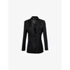 Victoria Beckham Womens Black Single-breasted Patch-pocket Woven-blend Blazer In Black