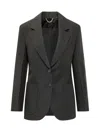 Victoria Beckham Black Solid Notched Lapel Blazer In Black