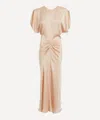 Victoria Beckham Light Pink Damask Dress With Gathering